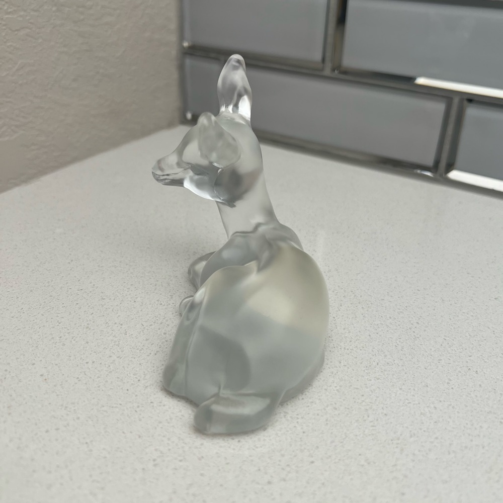 Vintage Fenton Clear Satin Fawn Deer - Picture 4 of 13